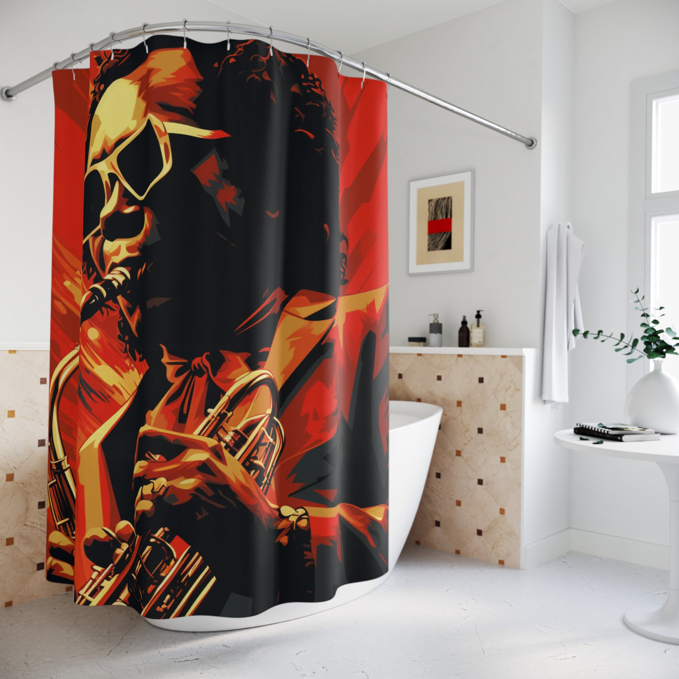 Miles David Jazz Legend B Shower Curtain