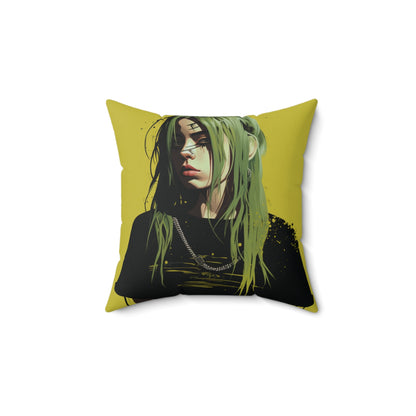 Soulful Billie Eilish B Square Pillow