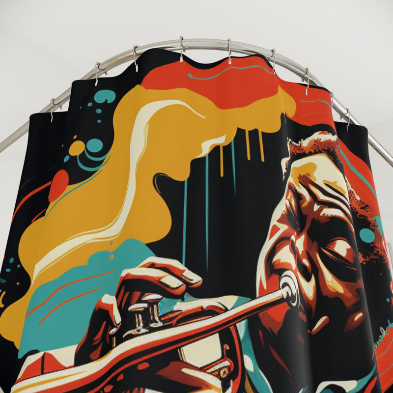 Miles David Jazz Legend Shower Curtain