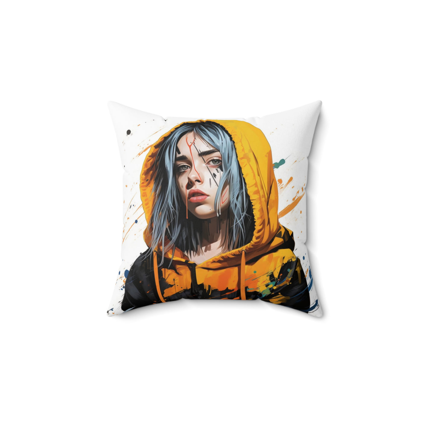 Soulful Billie Eilish Square Pillow