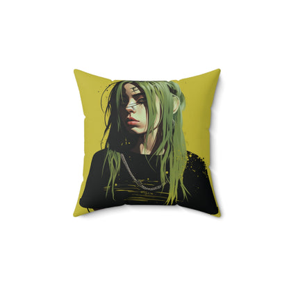 Soulful Billie Eilish B Square Pillow