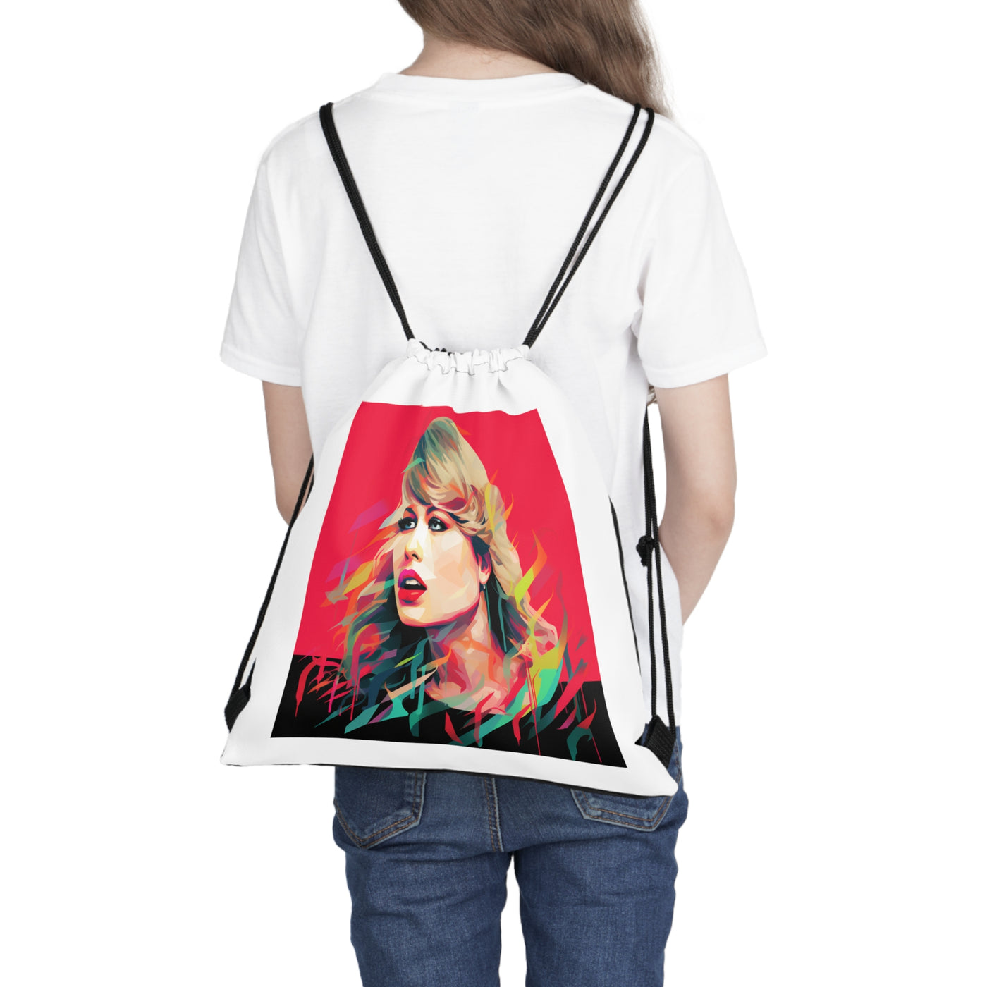 Charismatic Taylor Swift Drawstring Bag